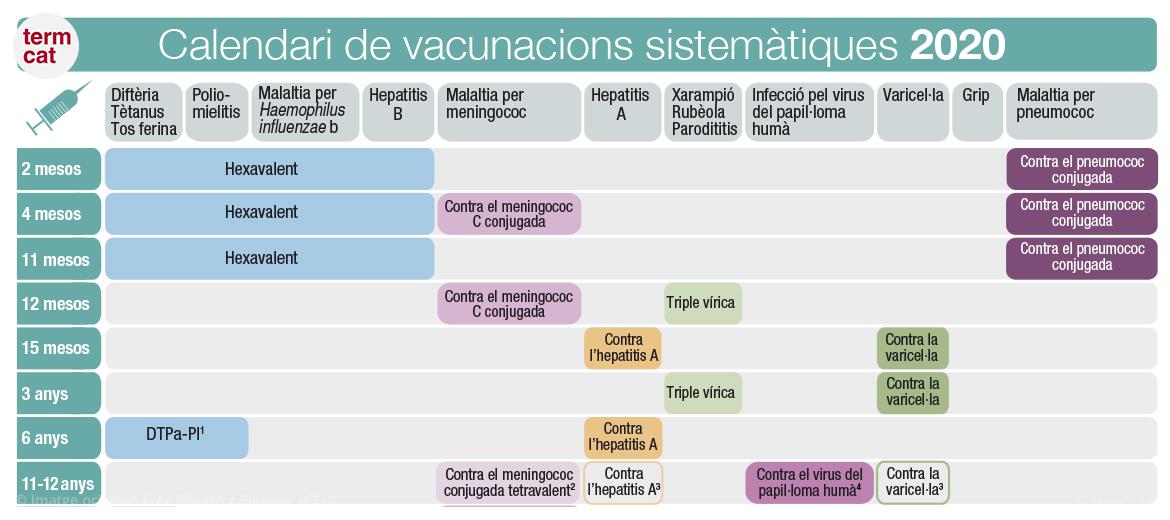Calendari vacunacions 2020